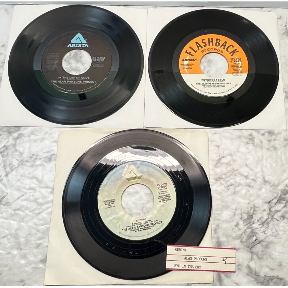 Alan Parsons Project 45 Record Lot of 3 Rock Gemini Psychobabble What Goes
